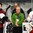 GRAND FORKS, NORTH DAKOTA - APRIL 21: Latvia's Pauls Svars #12 and Denmark's Kasper Krog #1 receives Player of the Game awards during relegation round action at the 2016 IIHF Ice Hockey U18 World Championship. (Photo by Matt Zambonin/HHOF-IIHF Images)

